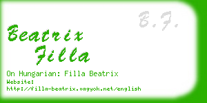 beatrix filla business card